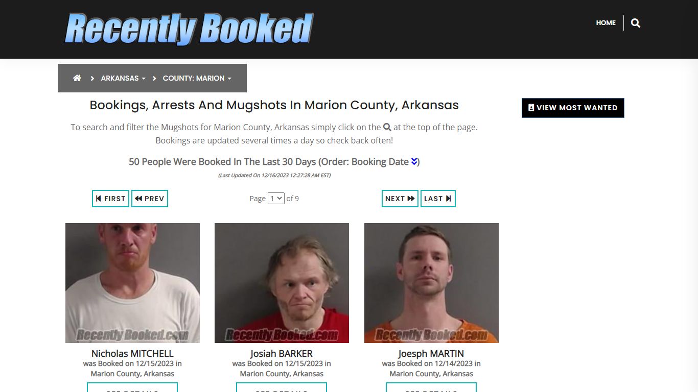 Bookings, Arrests and Mugshots in Marion County, Arkansas